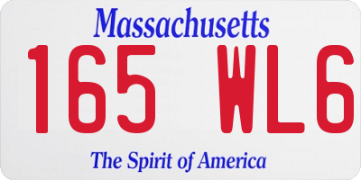 MA license plate 165WL6