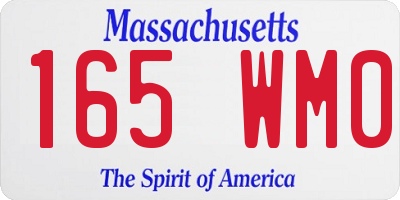 MA license plate 165WM0