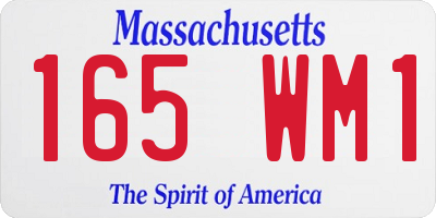 MA license plate 165WM1