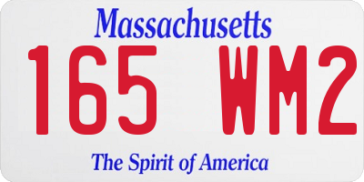 MA license plate 165WM2