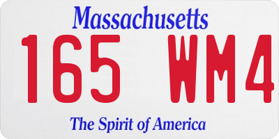 MA license plate 165WM4