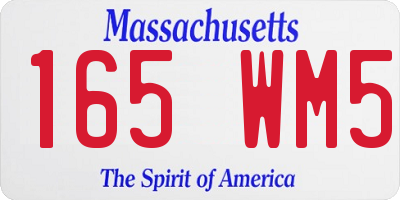 MA license plate 165WM5
