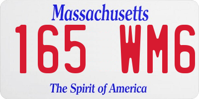 MA license plate 165WM6