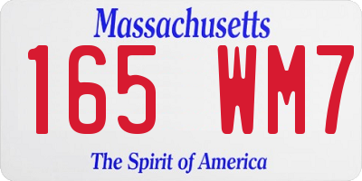 MA license plate 165WM7