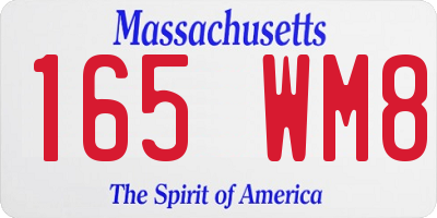 MA license plate 165WM8