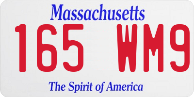MA license plate 165WM9