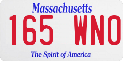 MA license plate 165WN0