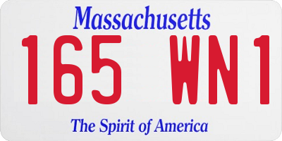 MA license plate 165WN1