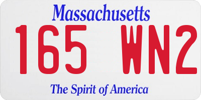 MA license plate 165WN2