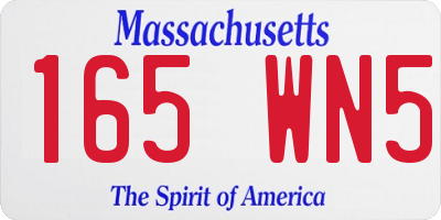 MA license plate 165WN5
