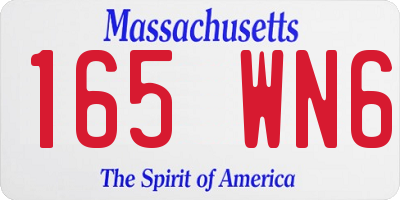 MA license plate 165WN6