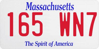 MA license plate 165WN7
