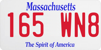 MA license plate 165WN8
