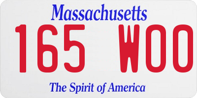 MA license plate 165WO0