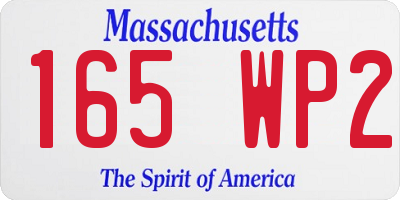 MA license plate 165WP2
