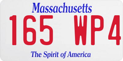 MA license plate 165WP4