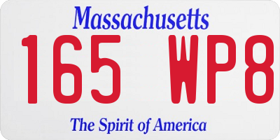MA license plate 165WP8