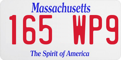 MA license plate 165WP9
