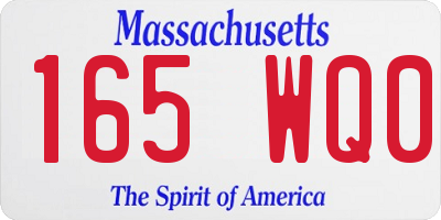MA license plate 165WQ0