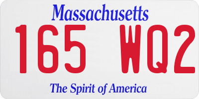 MA license plate 165WQ2