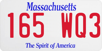 MA license plate 165WQ3