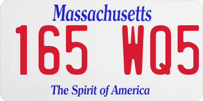 MA license plate 165WQ5