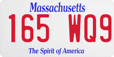 MA license plate 165WQ9