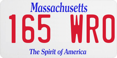 MA license plate 165WR0