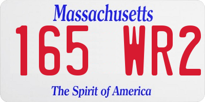 MA license plate 165WR2