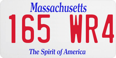 MA license plate 165WR4