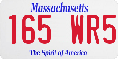 MA license plate 165WR5