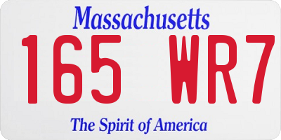 MA license plate 165WR7