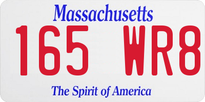 MA license plate 165WR8