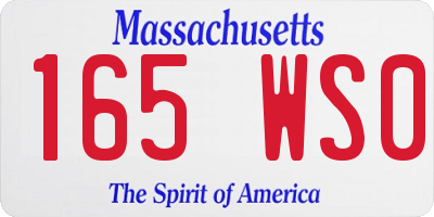 MA license plate 165WS0