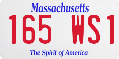MA license plate 165WS1
