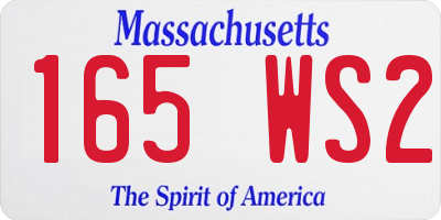 MA license plate 165WS2
