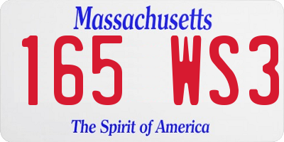 MA license plate 165WS3