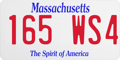 MA license plate 165WS4