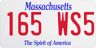 MA license plate 165WS5
