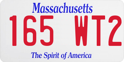 MA license plate 165WT2