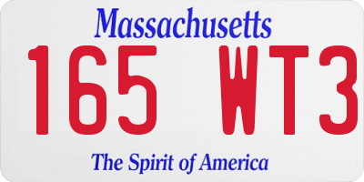 MA license plate 165WT3
