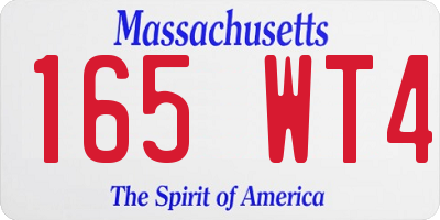 MA license plate 165WT4