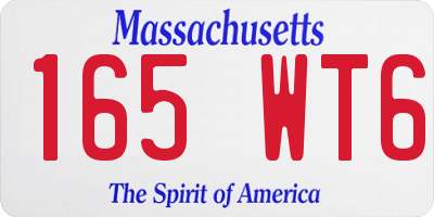 MA license plate 165WT6