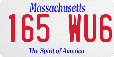 MA license plate 165WU6