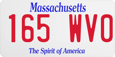 MA license plate 165WV0