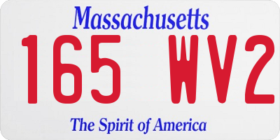 MA license plate 165WV2