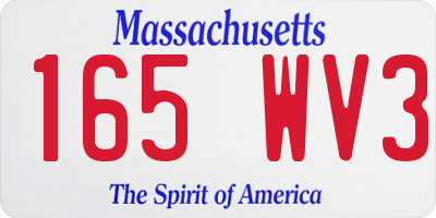 MA license plate 165WV3