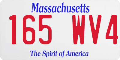 MA license plate 165WV4