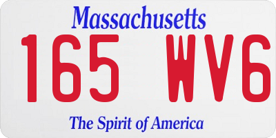 MA license plate 165WV6