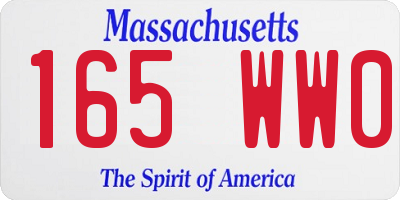 MA license plate 165WW0